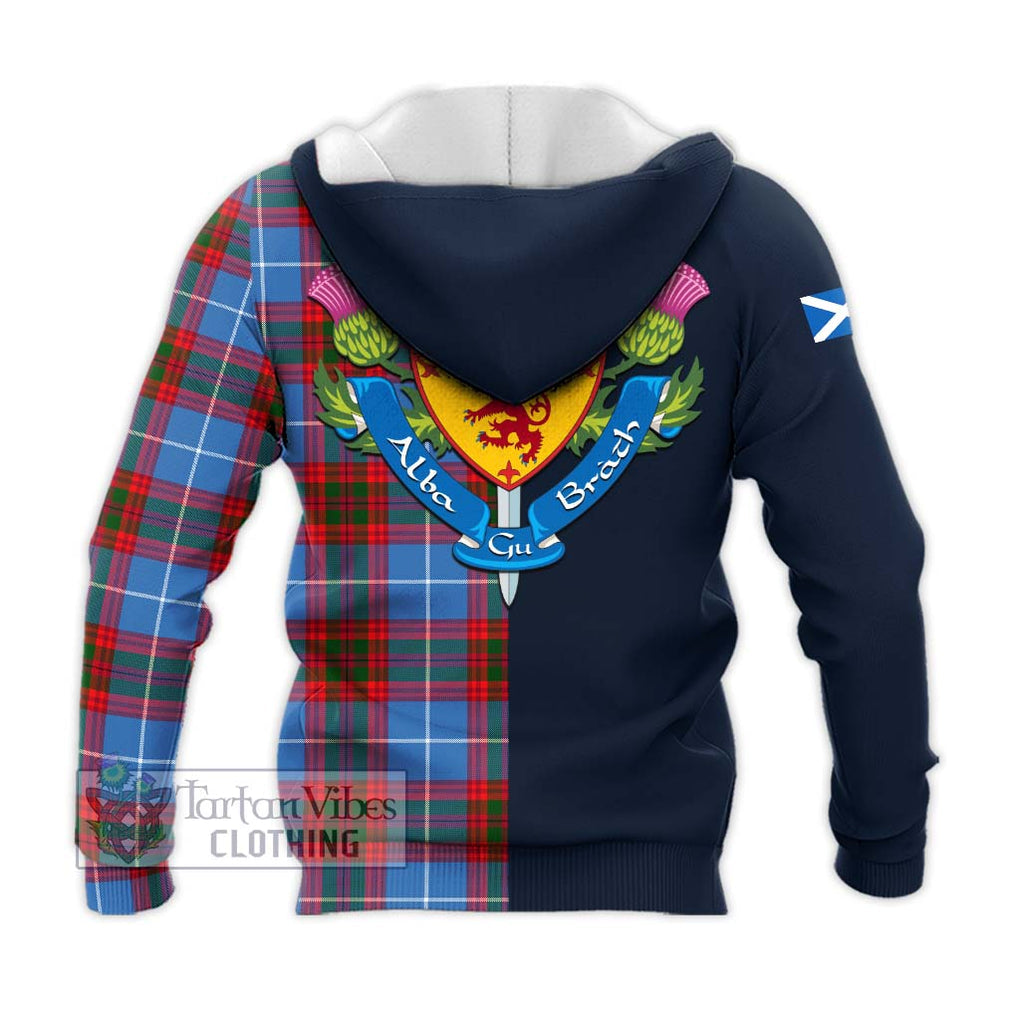 Preston Tartan Knitted Hoodie Alba with Scottish Lion Royal Arm Half Style - Tartan Vibes Clothing