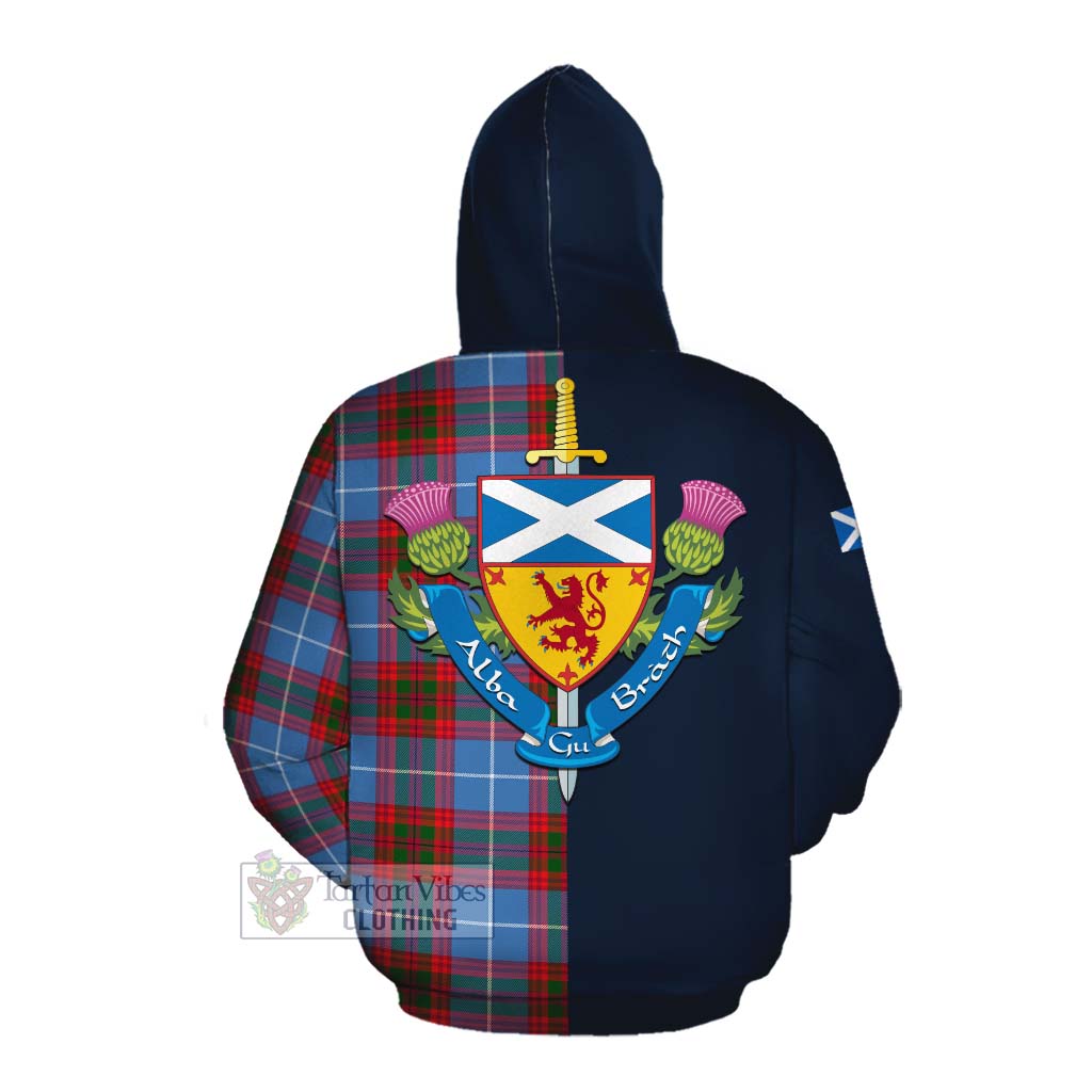 Preston Tartan Cotton Hoodie Alba with Scottish Lion Royal Arm Half Style Pullover Hoodie - Tartan Vibes Clothing