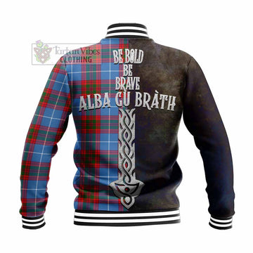 Preston Tartan Family Crest Baseball Jacket Alba Gu Brath Be Brave Lion Ancient Style