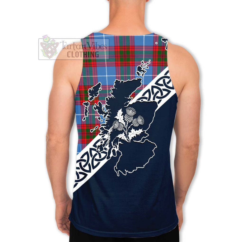 Preston Tartan Men's Tank Top Featuring Thistle and Scotland Map - Tartan Vibes Clothing