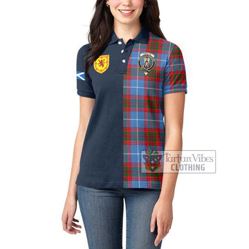 Preston Tartan Women's Polo Shirt Alba with Scottish Lion Royal Arm Half Style - Tartan Vibes Clothing