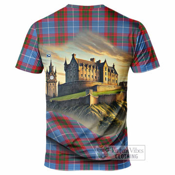 Preston Tartan Family Crest T-Shirt with Scottish Ancient Castle Style - Tartan Vibes Clothing