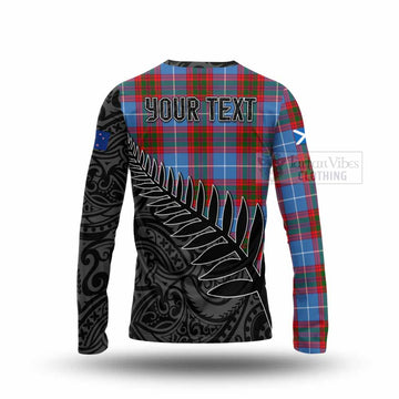 Tartan Vibes Clothing Preston Crest Tartan Long Sleeve T-Shirt with New Zealand Silver Fern Half Style