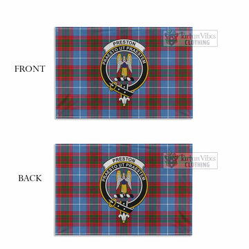Tartan Vibes Clothing Preston Tartan House Flag with Family Crest