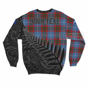 Tartan Vibes Clothing Preston Crest Tartan Sweatshirt with New Zealand Silver Fern Half Style