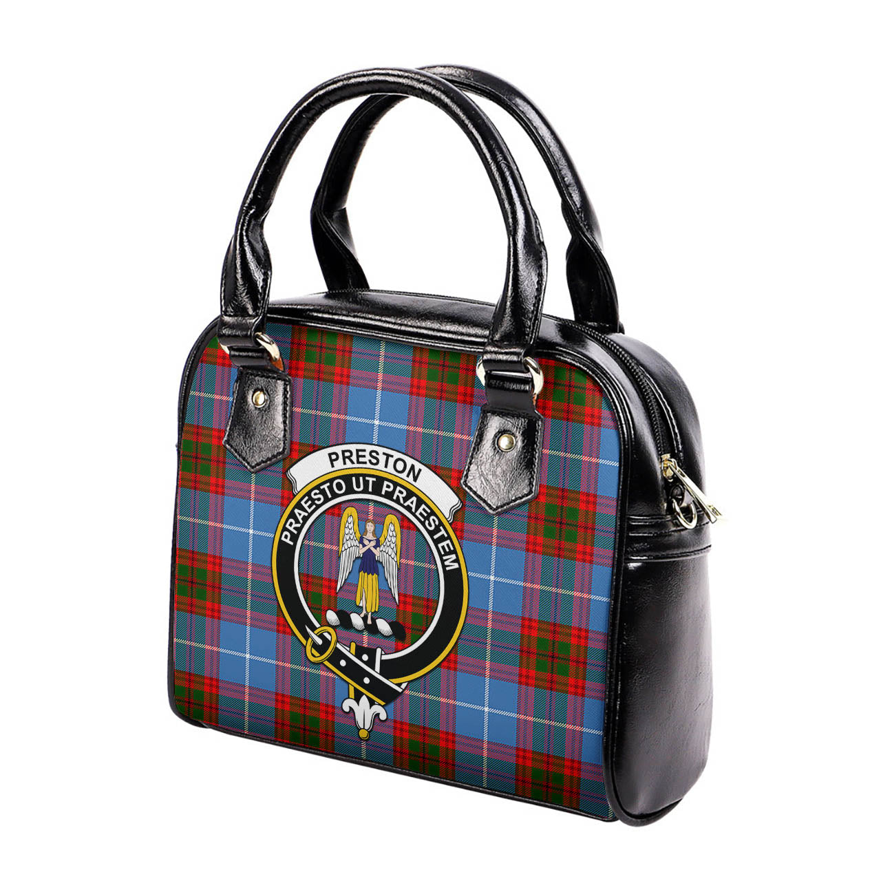 Preston Tartan Shoulder Handbags with Family Crest - Tartan Vibes Clothing