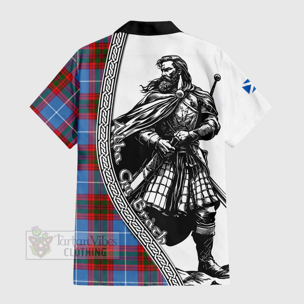 Preston Tartan Clan Crest Hawaiian Shirt with Highlander Warrior Celtic Style - Tartan Vibes Clothing
