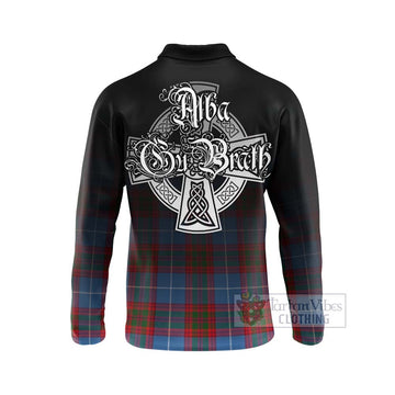 Preston Tartan Long Sleeve Polo Shirt Featuring Alba Gu Brath Family Crest Celtic Inspired - Tartan Vibes Clothing