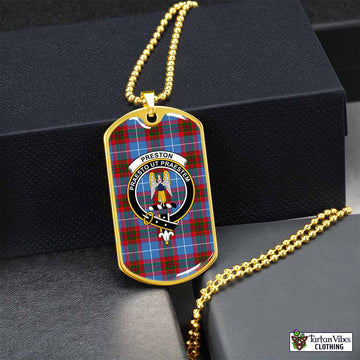 Tartan Vibes Clothing Preston Tartan Dog Tag Necklace with Family Crest