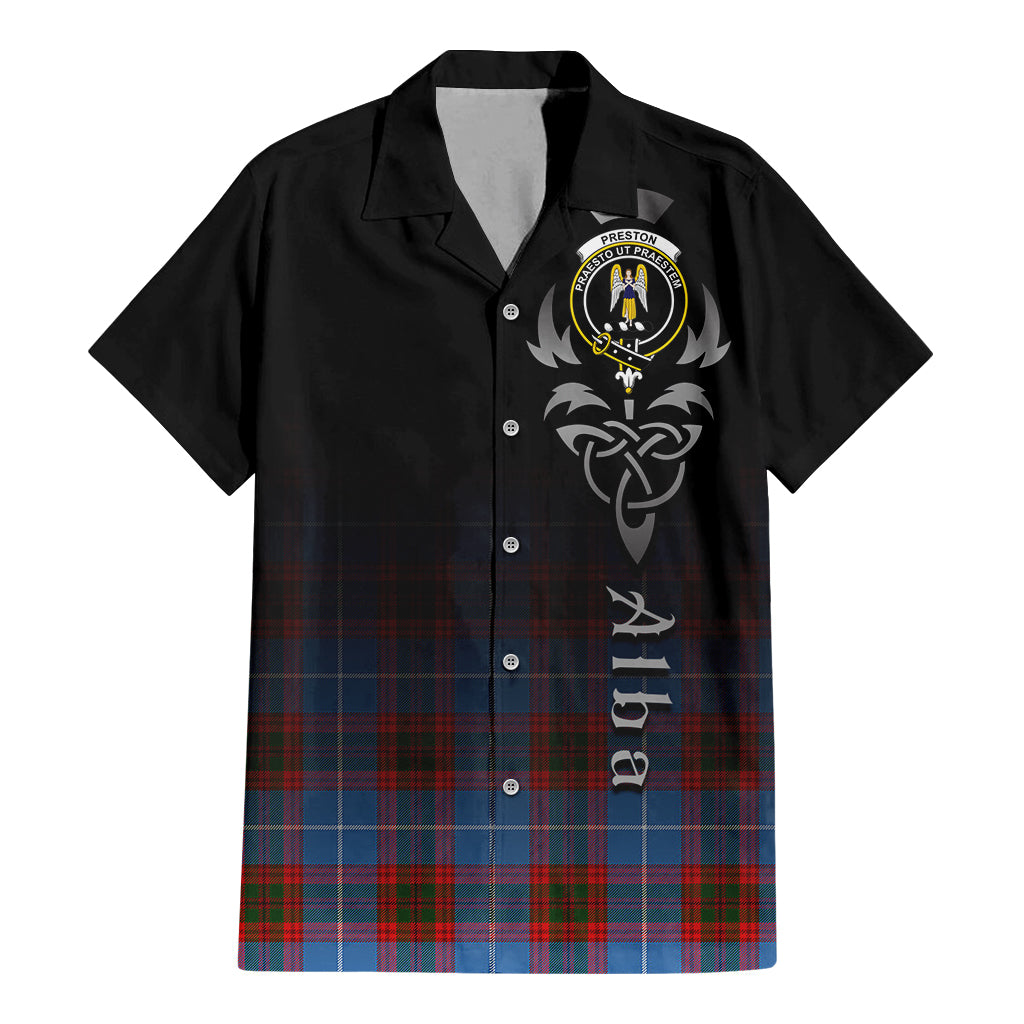 Preston Tartan Hawaiian Shirt Shirt Featuring Alba Gu Brath Family Crest Celtic Inspired - Tartan Vibes Clothing