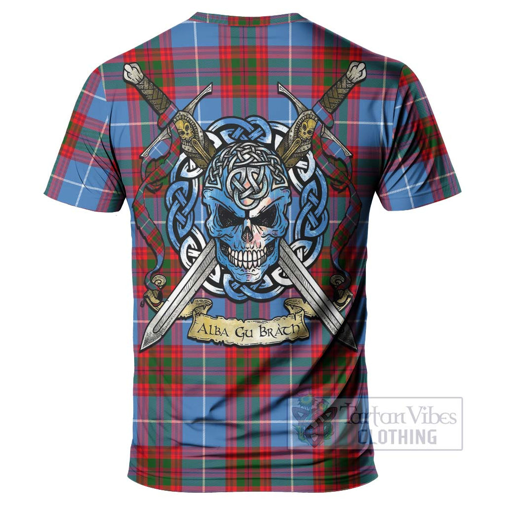 Preston Tartan T-Shirt with Family Crest Celtic Skull Style - Tartan Vibes Clothing