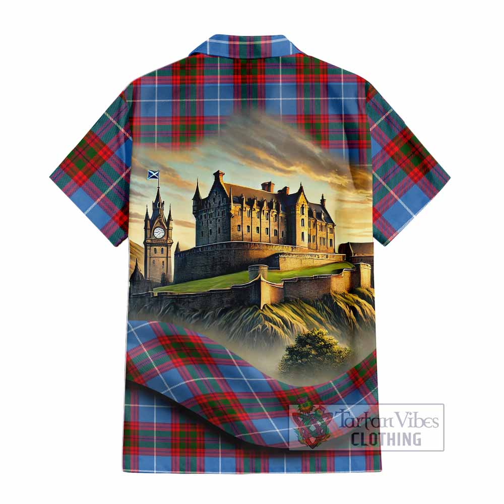 Preston Tartan Family Crest Hawaiian Shirt with Scottish Ancient Castle Style - Tartan Vibes Clothing