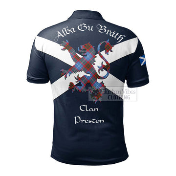 Preston Tartan Lion Rampant Polo Shirt Proudly Display Your Heritage with Alba Gu Brath and Clan Name - Tartan Vibes Clothing
