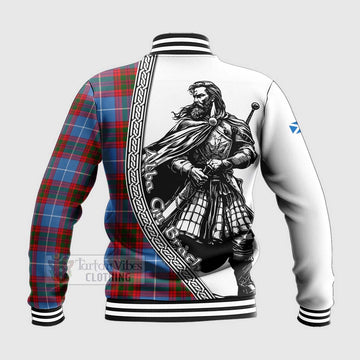 Preston Tartan Clan Crest Baseball Jacket with Highlander Warrior Celtic Style - Tartan Vibes Clothing