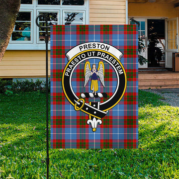 Preston Tartan Garden Flag with Family Crest