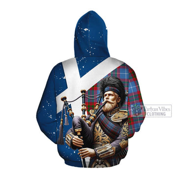 Preston Tartan Cotton Hoodie with Family Crest Scottish Bagpiper Vibes Pullover Hoodie - Tartan Vibes Clothing