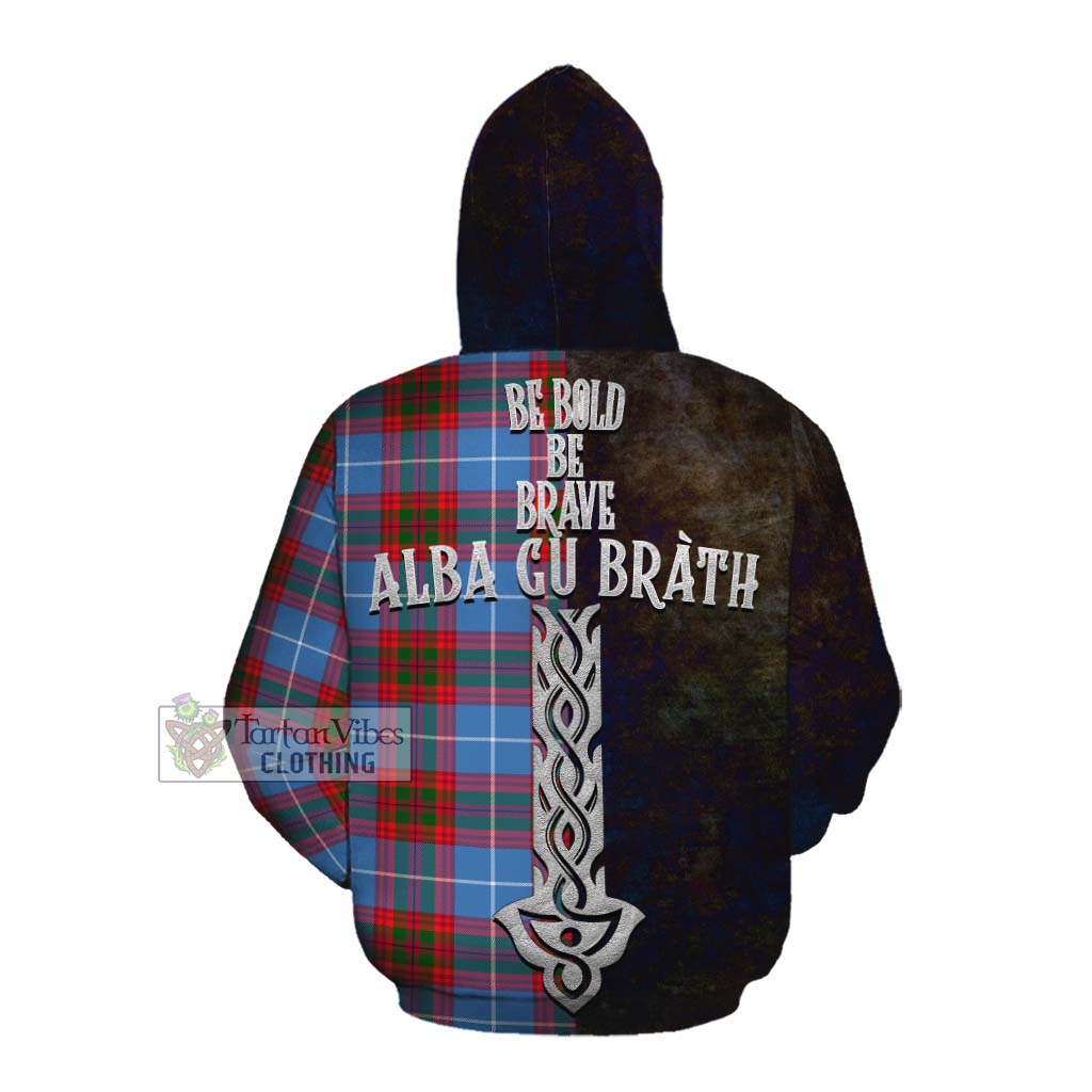 Tartan Vibes Clothing Preston Tartan Family Crest Cotton Hoodie Alba Gu Brath Be Brave Lion Ancient Style