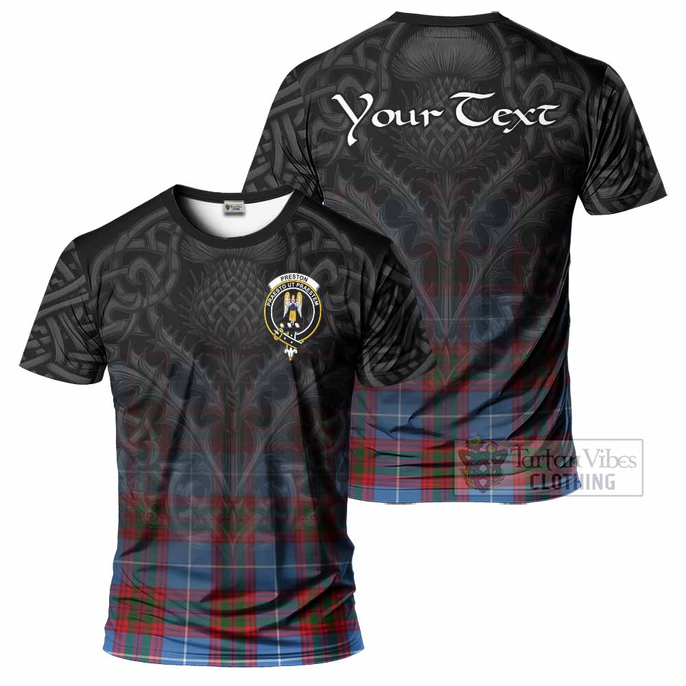 Preston Tartan T-Shirt with Family Crest Celtic Thistle Vibes - Tartan Vibes Clothing