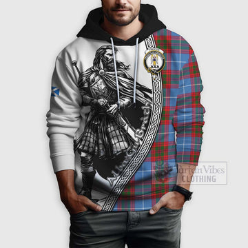 Preston Tartan Clan Crest Hoodie with Highlander Warrior Celtic Style - Tartan Vibes Clothing