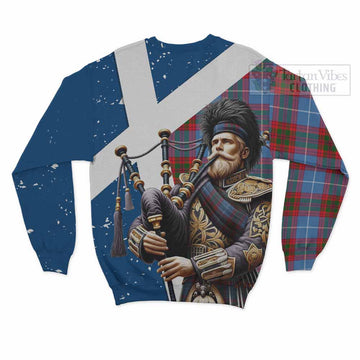 Preston Tartan Sweatshirt with Family Crest Scottish Bagpiper Vibes - Tartan Vibes Clothing