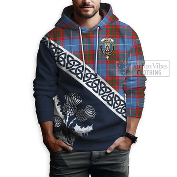 Preston Tartan Hoodie Featuring Thistle and Scotland Map - Tartan Vibes Clothing