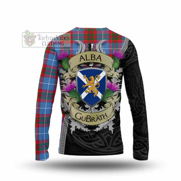 Preston Tartan Family Crest Long Sleeve T-Shirt Lion Rampant Royal Thistle Shield Celtic Inspired - Tartan Vibes Clothing