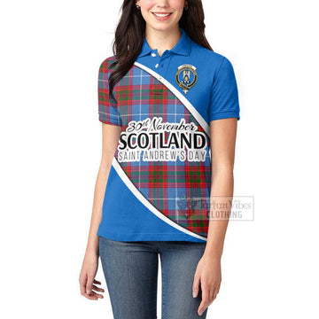 Preston Family Crest Tartan Women's Polo Shirt Celebrate Saint Andrew's Day in Style - Tartan Vibes Clothing