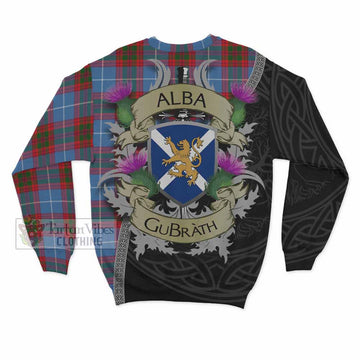 Preston Tartan Family Crest Sweatshirt Lion Rampant Royal Thistle Shield Celtic Inspired - Tartan Vibes Clothing