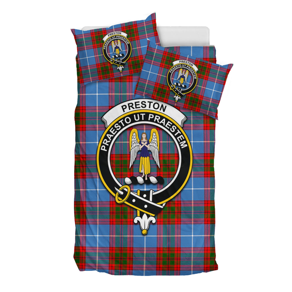 Preston Tartan Bedding Set with Family Crest - Tartan Vibes Clothing