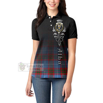 Preston Tartan Women's Polo Shirt Featuring Alba Gu Brath Family Crest Celtic Inspired - Tartan Vibes Clothing