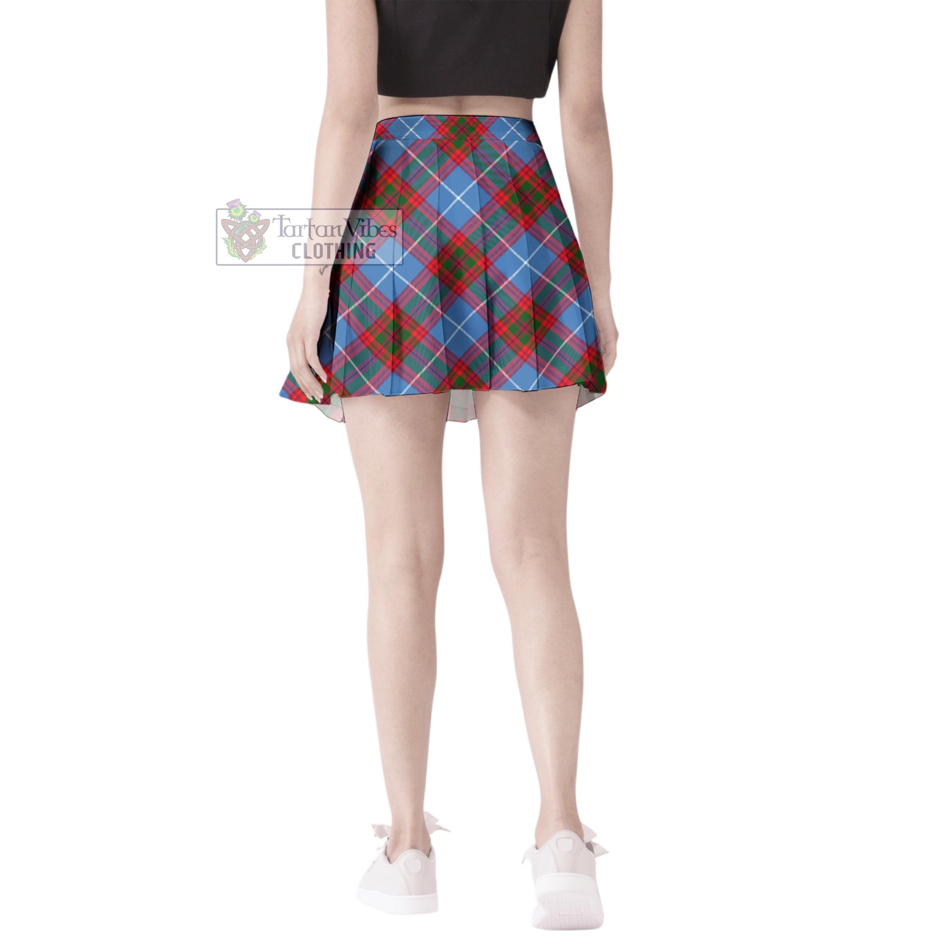 Preston Tartan Women's Plated Mini Skirt Cross Style - Tartan Vibes Clothing