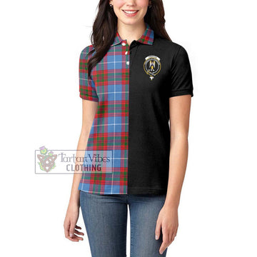 Preston Tartan Women's Polo Shirt with Family Crest and Half Of Me Style - Tartan Vibes Clothing