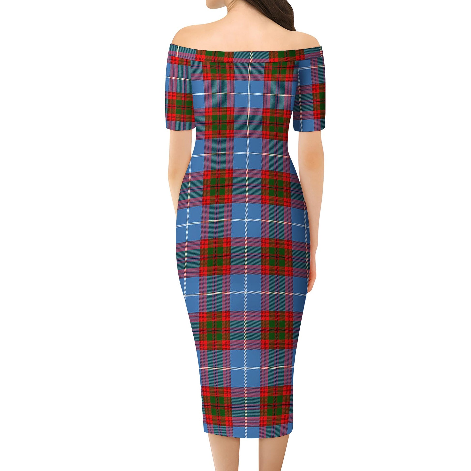 Preston Tartan Off Shoulder Lady Dress - Tartan Vibes Clothing