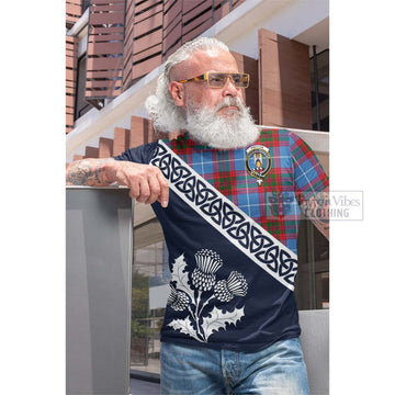 Preston Tartan Cotton T-shirt Featuring Thistle and Scotland Map Men's Shirt - Tartan Vibes Clothing