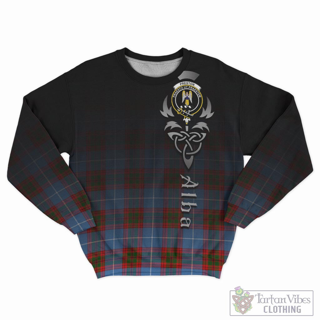 Tartan Vibes Clothing Preston Tartan Sweatshirt Featuring Alba Gu Brath Family Crest Celtic Inspired