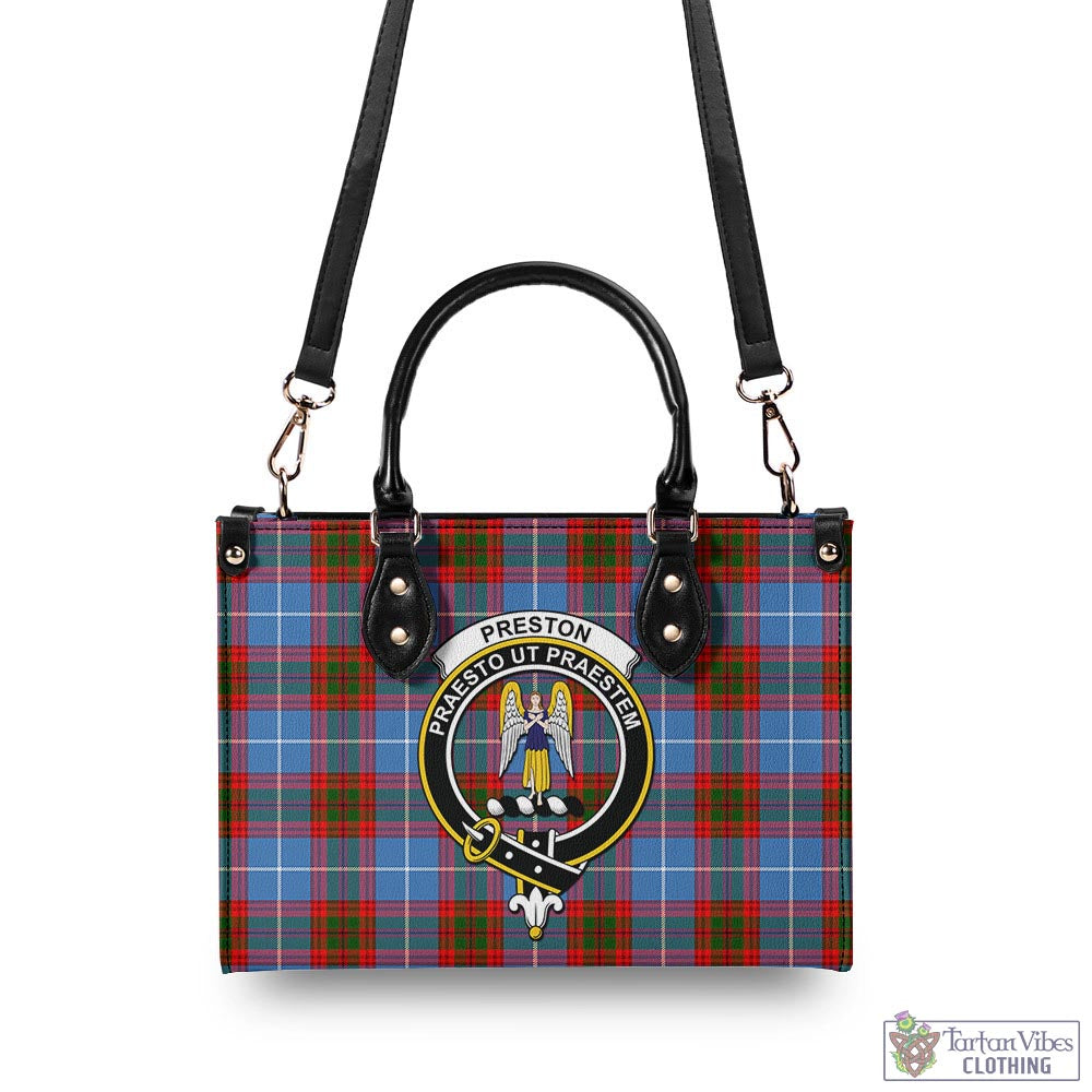 Preston Tartan Luxury Leather Handbags with Family Crest - Tartan Vibes Clothing