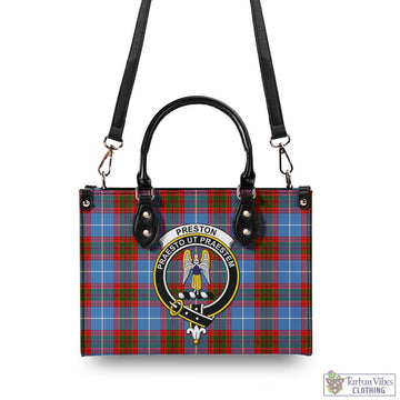 Preston Tartan Luxury Leather Handbags with Family Crest - Tartan Vibes Clothing