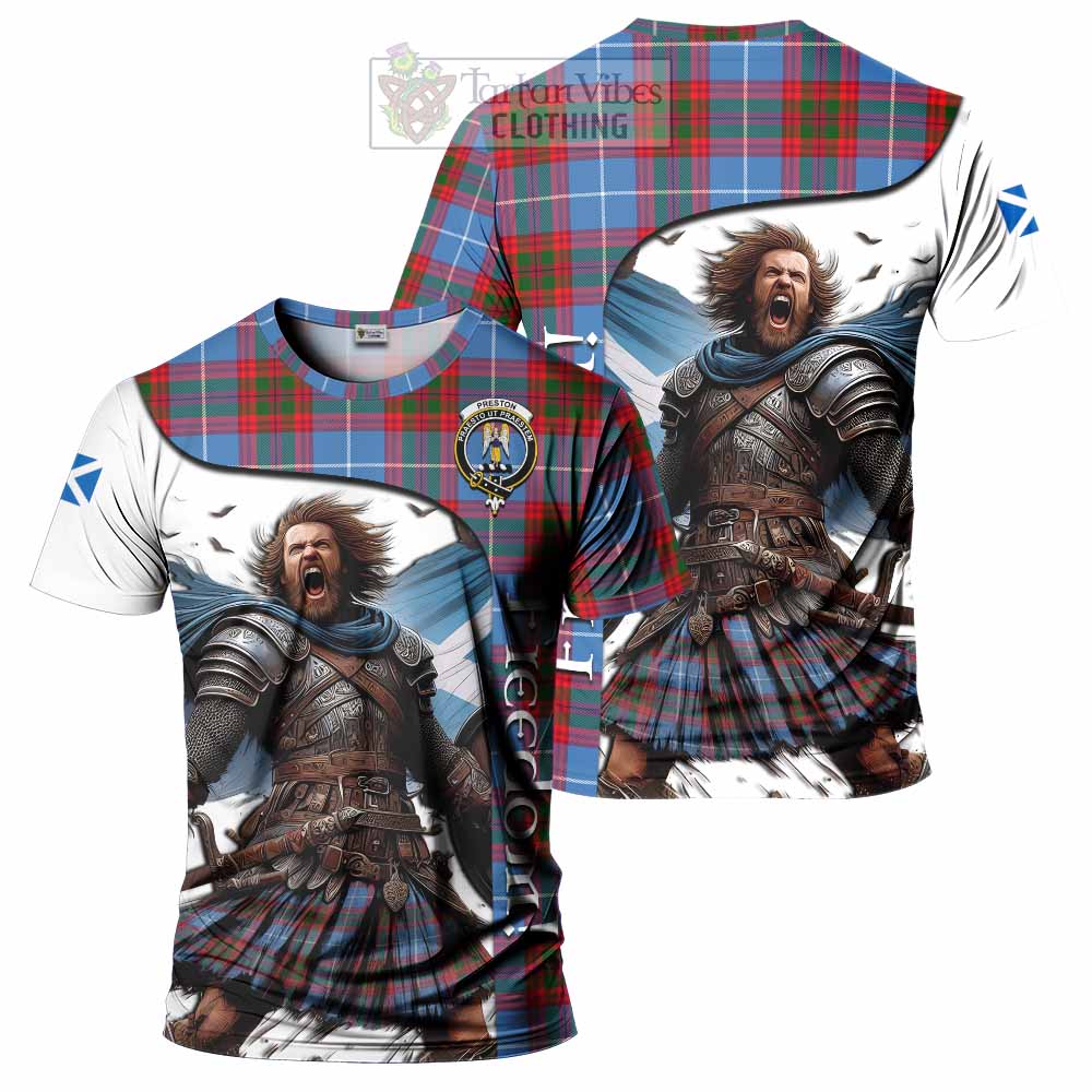 Preston Crest Tartan T-Shirt Inspired by the Freedom of Scottish Warrior - Tartan Vibes Clothing