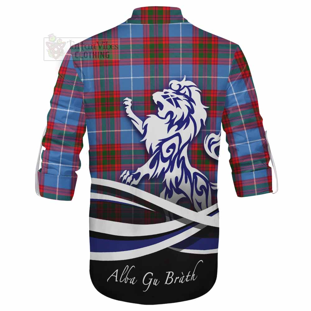 Preston Tartan Ghillie Kilt Shirt with Alba Gu Brath Regal Lion Emblem - Tartan Vibes Clothing