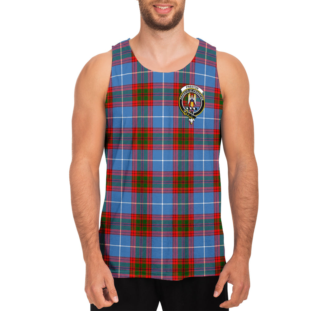 Preston Tartan Mens Tank Top with Family Crest - Tartan Vibes Clothing