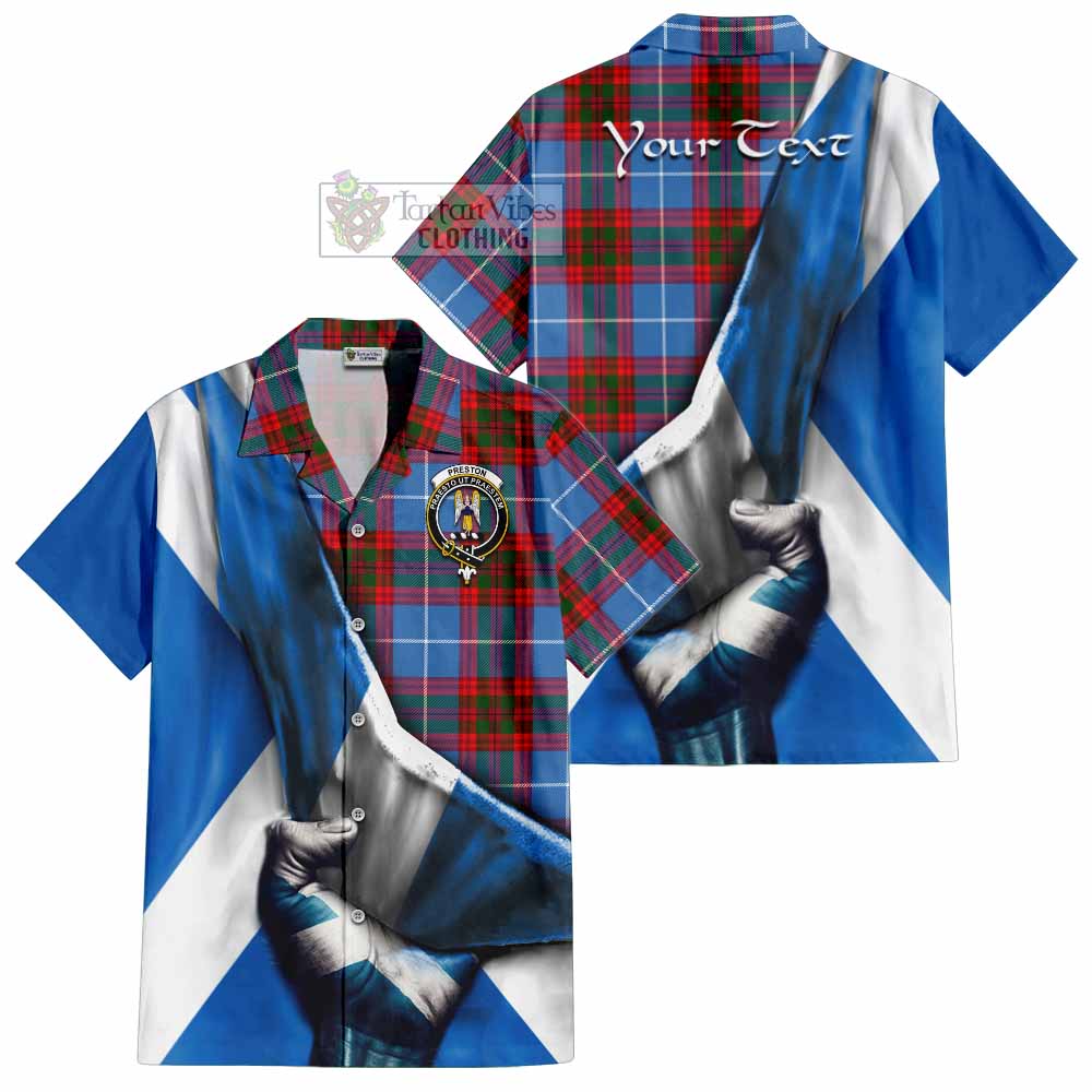 Preston Tartan Hawaiian Shirt with Family Crest Scotland Patriotic Style - Tartan Vibes Clothing