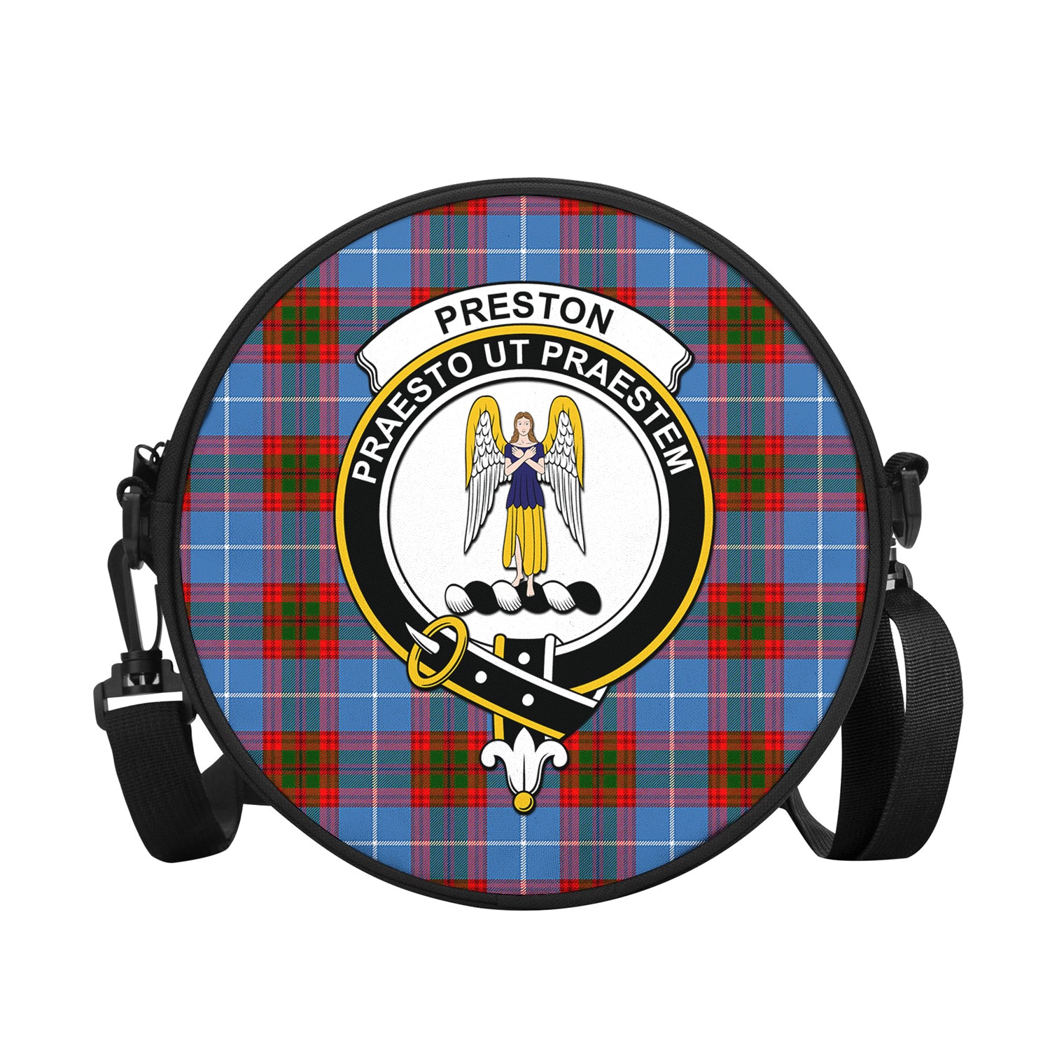 Preston Tartan Round Satchel Bags with Family Crest - Tartan Vibes Clothing
