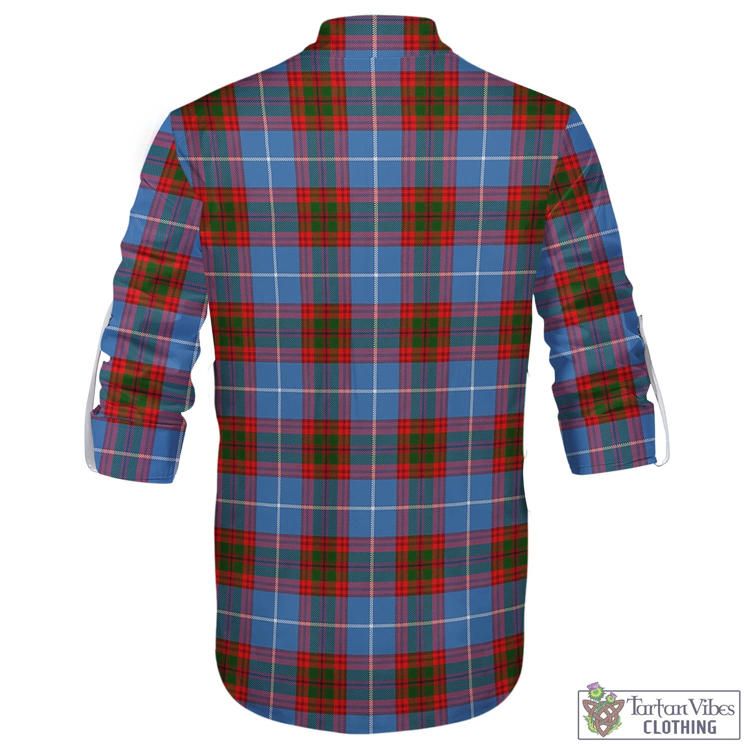 Tartan Vibes Clothing Preston Tartan Men's Scottish Traditional Jacobite Ghillie Kilt Shirt with Family Crest