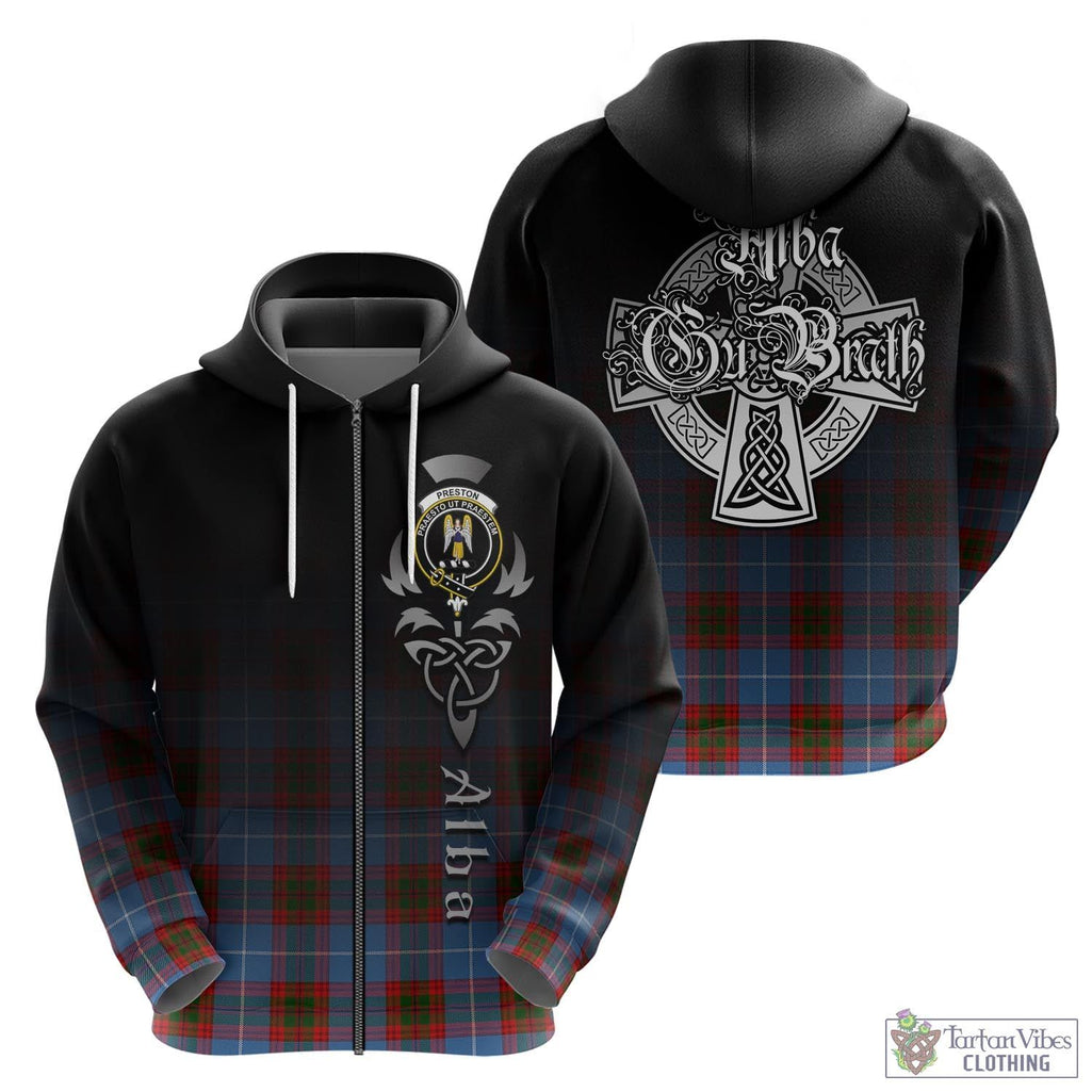Preston Tartan Hoodie Featuring Alba Gu Brath Family Crest Celtic Inspired - Tartan Vibes Clothing