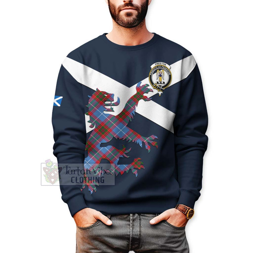Preston Tartan Lion Rampant Sweatshirt Proudly Display Your Heritage with Alba Gu Brath and Clan Name - Tartan Vibes Clothing