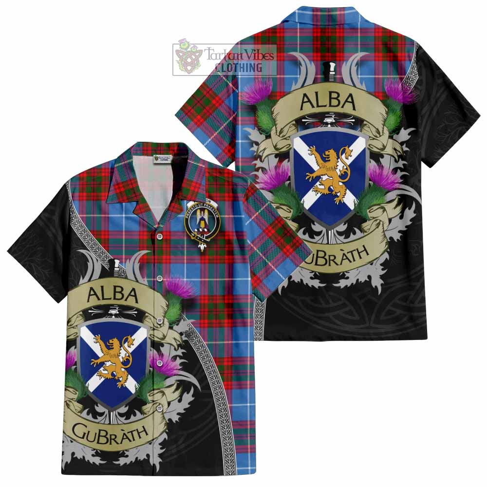 Preston Tartan Family Crest Hawaiian Shirt Lion Rampant Royal Thistle Shield Celtic Inspired - Tartan Vibes Clothing