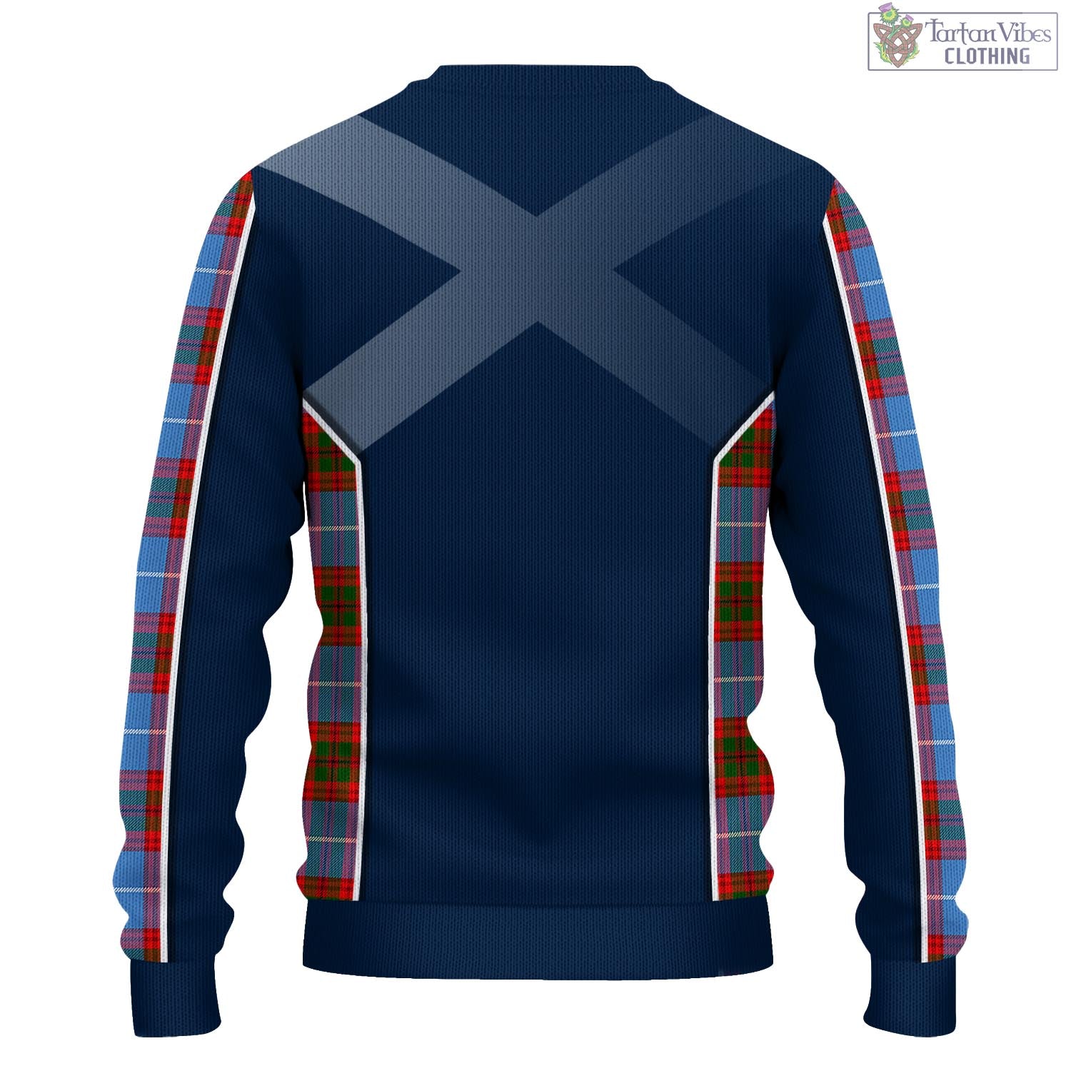 Preston Tartan Knitted Sweatshirt with Family Crest and Scottish Thistle Vibes Sport Style - Tartan Vibes Clothing