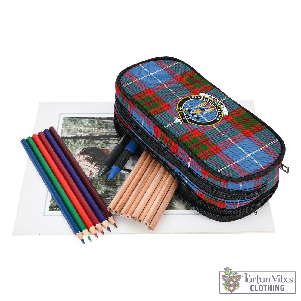 Preston Tartan Pen and Pencil Case with Family Crest - Tartan Vibes Clothing