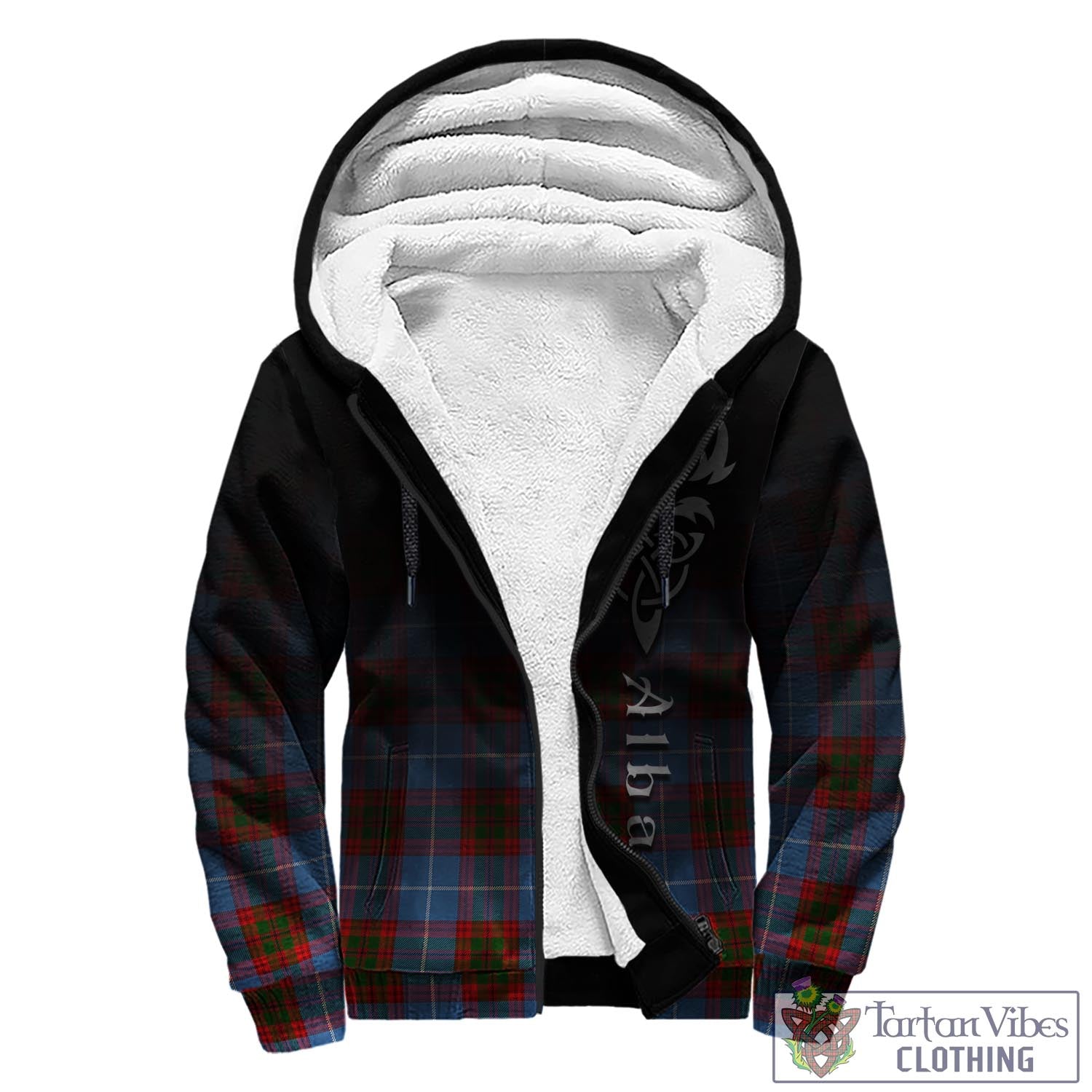 Preston Tartan Sherpa Hoodie Featuring Alba Gu Brath Family Crest Celtic Inspired - Tartan Vibes Clothing