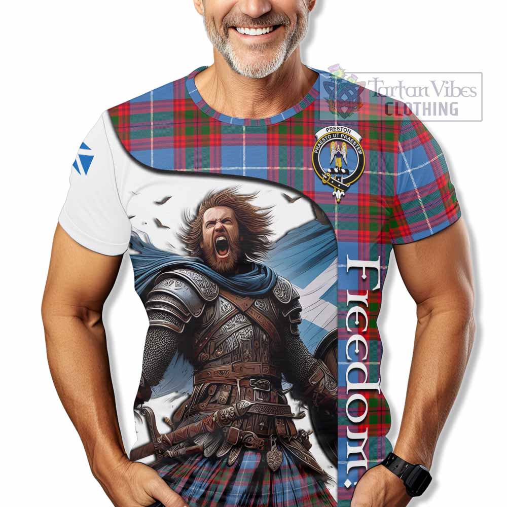 Preston Crest Tartan T-Shirt Inspired by the Freedom of Scottish Warrior - Tartan Vibes Clothing